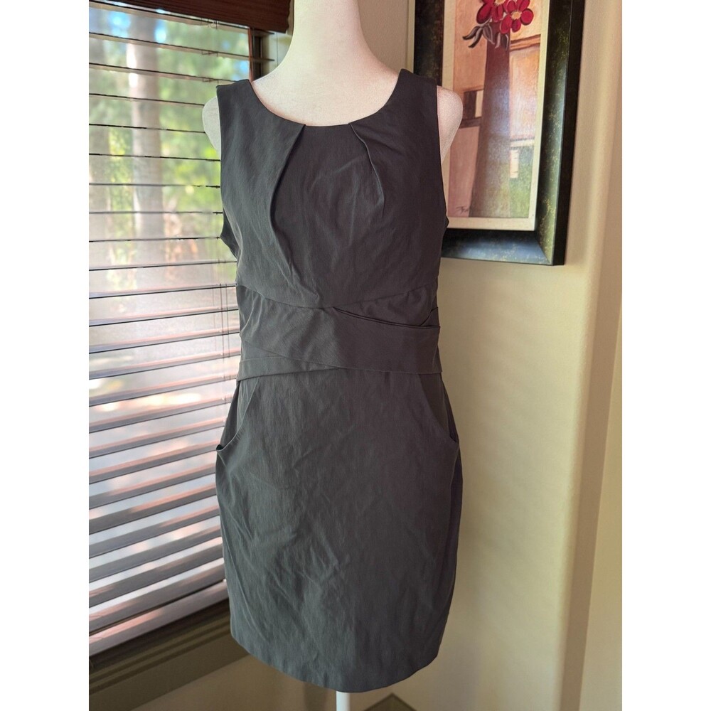 Teeze Me Junior Dress Size 13 Charcoal Gray Sheath Cocktail Sleeveless Pockets